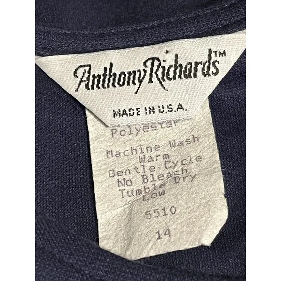 ⭐️ANTHONY RICHARDS 1980S MODEST DRESS USA MADE SZ 14 EUC!⭐️ - Picture 5 of 6